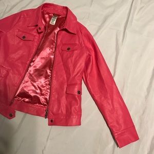 Vintage Pink Guess Leather Jacket